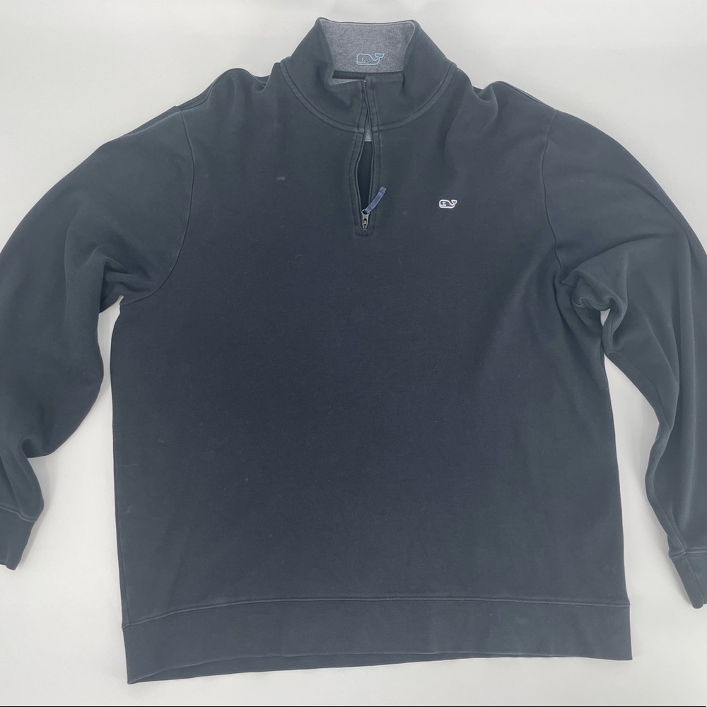 Vineyard Vines Cotton Black Quarter Zip